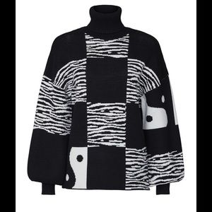 Staud Zedd Yin Yang Turtleneck Sweater 